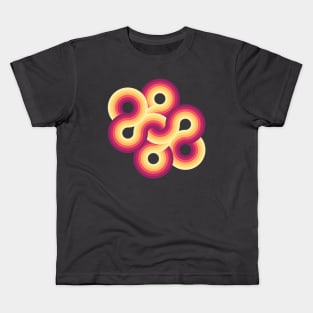 Pink Gradient Retro Circles Kids T-Shirt